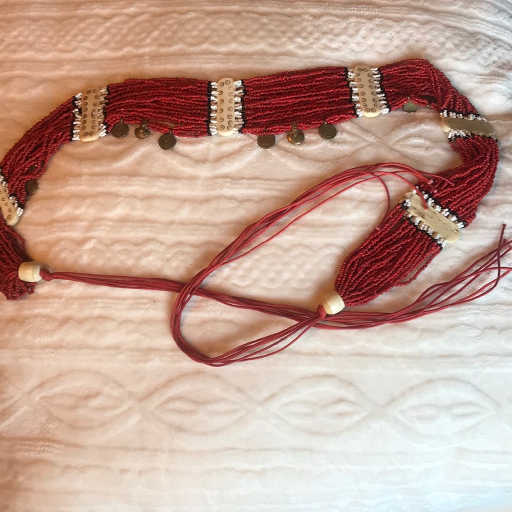 Exquisite handmade abalone shell beaded belt.